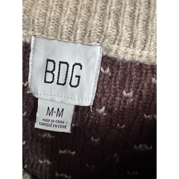 Urban Outfitters Cream Chartreuse Fair Isle Penguin Pullover Sweater Jumper M - Picture 7 of 10